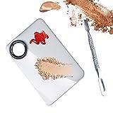 Aliobc Makeup Palette, Upgrad Stainless Steel Metal Mixing Palette with Spatula Artist Tool for Mixing Foundation Nail-art