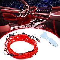 QVEVDACAR EL Wire Interior Car LED Strip Lights, USB Neon Glowing Strobing  Electroluminescent Wire Lights with 6mm Sewing Edge, Ambient Lighting Kits