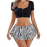 Avidlove Women Sexy Role Play Pleated Mini Skirt Ruffle Lingerie for  Schoolgirl