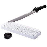 Evteck LETION A4 Paper Cutter 12 inch Titanium Paper Trimmer Scrapbooking Tool with Automatic Security Safeguard and Side Ruler for Craft Paper Label