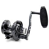CAMEKOON Conventional Reels Saltwater Trolling Fishing, Up to 66Lbs Carbon  Drag, 4.6 inch Long Power Handle, Adjustable Strike Button, Lever Drag  Casting Reel (Color: Black - Left Hand - T type Knob