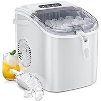 Ice Makers Countertop, Self-Cleaning Function, Portable Electric Ice Cube  Maker Machine, 9 Pebble Ice Ready in 6 Mins, 26lbs 24Hrs with Ice Bags and
