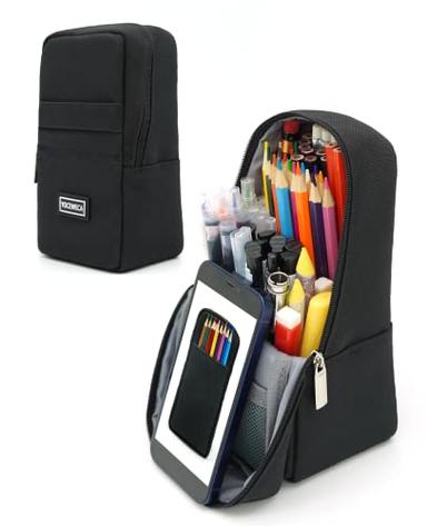 qianshan 202 Colored Pencils Pencil Case - 136 Color Gel pens Pen Bag or  Marker Organizer - Universal Artist Use Supply Zippered Large