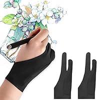 Vin beauty 2 Pack Drawing Tablet Glove, Black Artist Glove for Drawing  Tablet, 2 Fingers Digital Drawing Glove Art Gloves Suitable for Adults Both