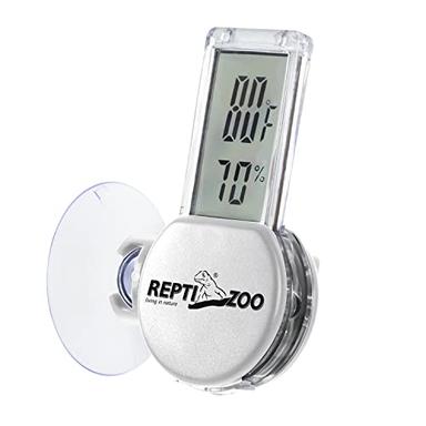 REPTI ZOO Reptile Terrarium Thermometer Hygrometer Digital LCD Display Pet  Rearing Box Reptiles Tank Thermometer Hygrometer with Suction Cup