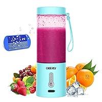 Portable Blender Green OBERLY Smoothie Juicer Cup - Six Blades 3D