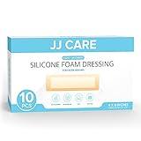 JJ CARE Sacrum Silicone Foam Dressing with Border 7x7 [Pack of 5],  Waterproof Sacral Foam Dressing for Wounds, Absorbent Bed Sore Bandages,  Sacral