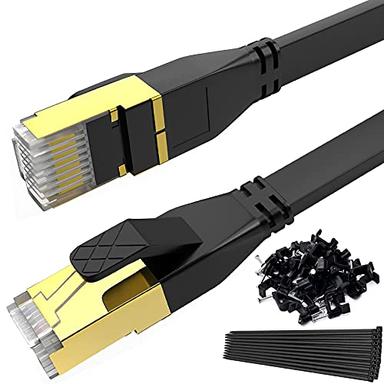 Cable Ethernet Cat8 de 100 pies, cable LAN para interiores y exteriores, 26  AWG, resistente al agua, cable de conexión de red blindado, conector RJ45