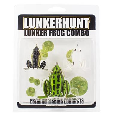 Lunkerhunt Topwater Frog Lures Bass Trout Fishing Lures Kit (3-Pack), Most  Realistic Frog Fishing Lures for Freshwater with Swimming Legs, Weedless  Hooks
