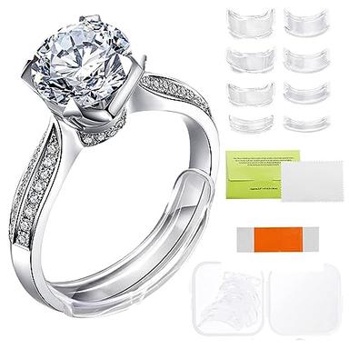 Ring Size Adjuster for Loose Rings, 8 PCS Invisible Ring Size Adjuster Fit  Any Ring Size Reducer Jewelry Spacer Ring Guard Assorted Sizes of Ring