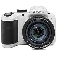 KODAK PIXPRO FZ45-WH 16MP Digital Camera 4X Optical Zoom 27mm Wide Angle  1080P Full HD Video 2.7 LCD Vlogging Camera (White)
