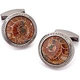 LOYALLOOK Personalized Initial Cufflinks - Gold Copper Letter Cuff Links (17mm)